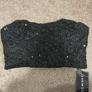 Sparkly black crop top